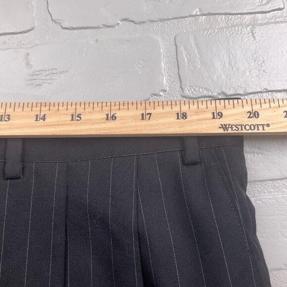Chaps Suit Men 44R/39Wx30L Black White Pinstripe Wool Classi Career Three Button - Picture 14 of 16